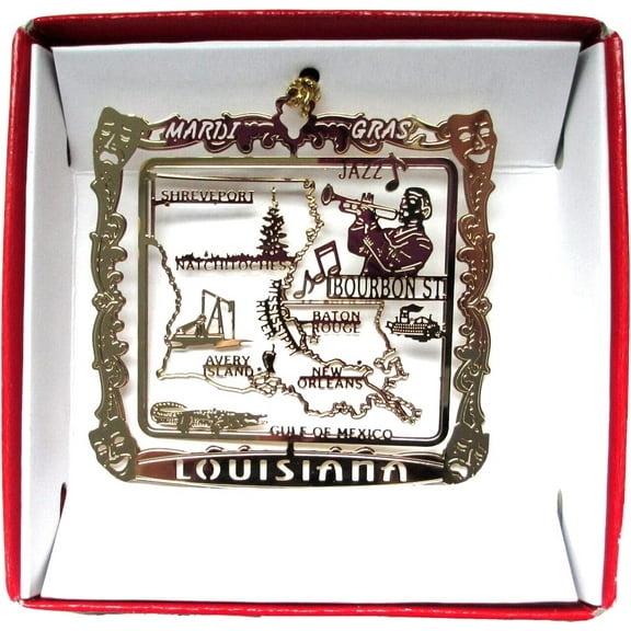 Louisiana Brass Ornament State Souvenir New Orleans Bourbon Street Jazz Baton Rouge