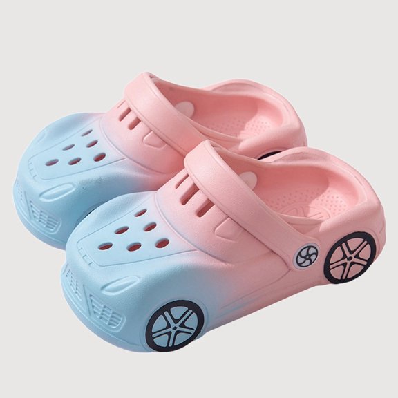 Gyujnb Kids Clogs Car Design Breathable Lightweight Easy Wear Summer Beach Shoes (Toddler, Little Boys and Girls),5.5-6 Years