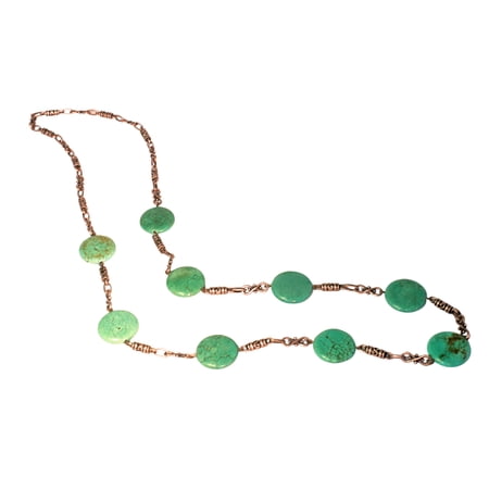 Bohemian Copper and Turquoise Long Necklace For Women