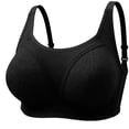 thumbnail image 3 of Feancey Push Up Bras for Older Women Plus Size Full Coverage Wireless Bra Mesh Breathable Comfort Bra Adjustable Straps Casual Everyday Brassiere Black 38, 3 of 10