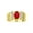 Ruby, variant on Yellow Gold Plated Silver Classic 8X6MM Oval Ruby & Sparkling Diamond Ring - Birthstone Jewelry for Men -Size 9