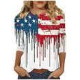 thumbnail image 2 of RKSTN Hauts pour Enseignants Mode T-Shirt Décontracté Imprimé Col Rond Manches 3/4 Blouse Tenues Scolaires pour Enseignants, 2 of 5