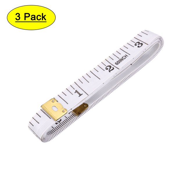 Unique Bargains 60 Inch Metric Inch Cloth Tape Measure for Body Soft Dual Sided for Tailor Sewing 1.5 Meter White 3 Pcs