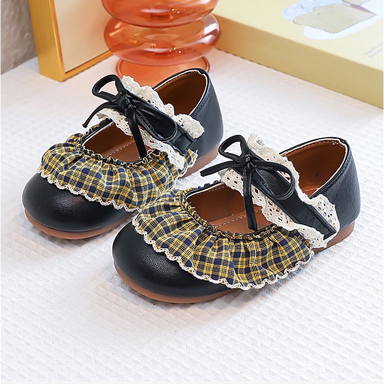 XIYNBAOK Black Dress Shoes Toddler Girl Girls Black Jazz Shoes Ballet Flats Baby Mary Janes Kids Water Sandals Little Girl Sandals Size 11 Toddler 
