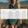 thumbnail image 3 of AHTJRT Denim Mini Dress for Women Quarter Zip Lapel Collar Loose Fit Sleeveless Overalls Fashion Ripped Edge Summer Shorts Jumpsuit with Zipper Pockets Green M, 3 of 7