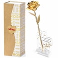 thumbnail image 1 of Rosa bañada en oro Mikasol, flor infinita de regalo en oro 24K, 1 of 7