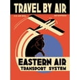 thumbnail image 2 of Unknown 15x18 Black Ornate Wood Framed with Double Matting Museum Art Print Titled - Eastern Air Transport System, 2 of 4
