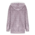 thumbnail image 5 of Sevevn Women's Plus Size Plush Jacket Winter Full Zipper Plush Hooded Cardigan Jacket Soft And Oversized Warm Jacket Purple M Holiday Gift Finder, 5 of 5