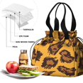 thumbnail image 4 of Yellow and Brown Of Leopard Print Drawstring Lunch Bag Women - Drawstring Lunch Bag Insulated for Work Office - Stain-Resistant Large Lunchbags for Women with Multi-Pockets, 4 of 6