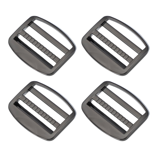 Hebilla Deslizante de Bloqueo Uxcell Aleación de Zinc Ajustable para Cintas de Liberación 1-1/2", Negro-Gris, Paquete de 4