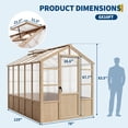 thumbnail image 2 of 6 × 10 FT Wood Greenhouse for Outdoors,Walk-in Greenhouse Kit With Polycarbonate Panels, Vent Windows and Lockable Door for Garden, Backyard, Patio, Lawn, Plant, 2 of 9