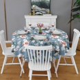 thumbnail image 2 of Pioneer Flower Floral Print Pattern Round Tablecloth 60"x60",Wrinkle Wipeable Table Cloth for Kitchen Dining Room Picnic Patio Party, 2 of 6