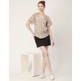 thumbnail image 5 of Moomaya Womens Printed Butterfly Sleeve Top, Button Down Summer Casual Top, 5 of 8