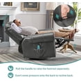 thumbnail image 3 of MEETWARM Grey Massage Swivel Rocker Recliner - Manual Glider with Heat, Vibration, Remote Control & USB Ports for Living Room(Grey), 3 of 7