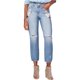 thumbnail image 1 of M1858 Jeans bordados de pierna recta para mujer, azul, 27, 1 of 1