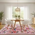 thumbnail image 3 of GUHNNHUIJ Living Room 6x9 Area Rugs Machine Washable Ultra-Thin Soft Non Slip Carpet Rug Vintage Boho Flower Stain Resistant Large Rug for Bedroom Dining Room Indoor Nursery Guest Room Ho, 3 of 9