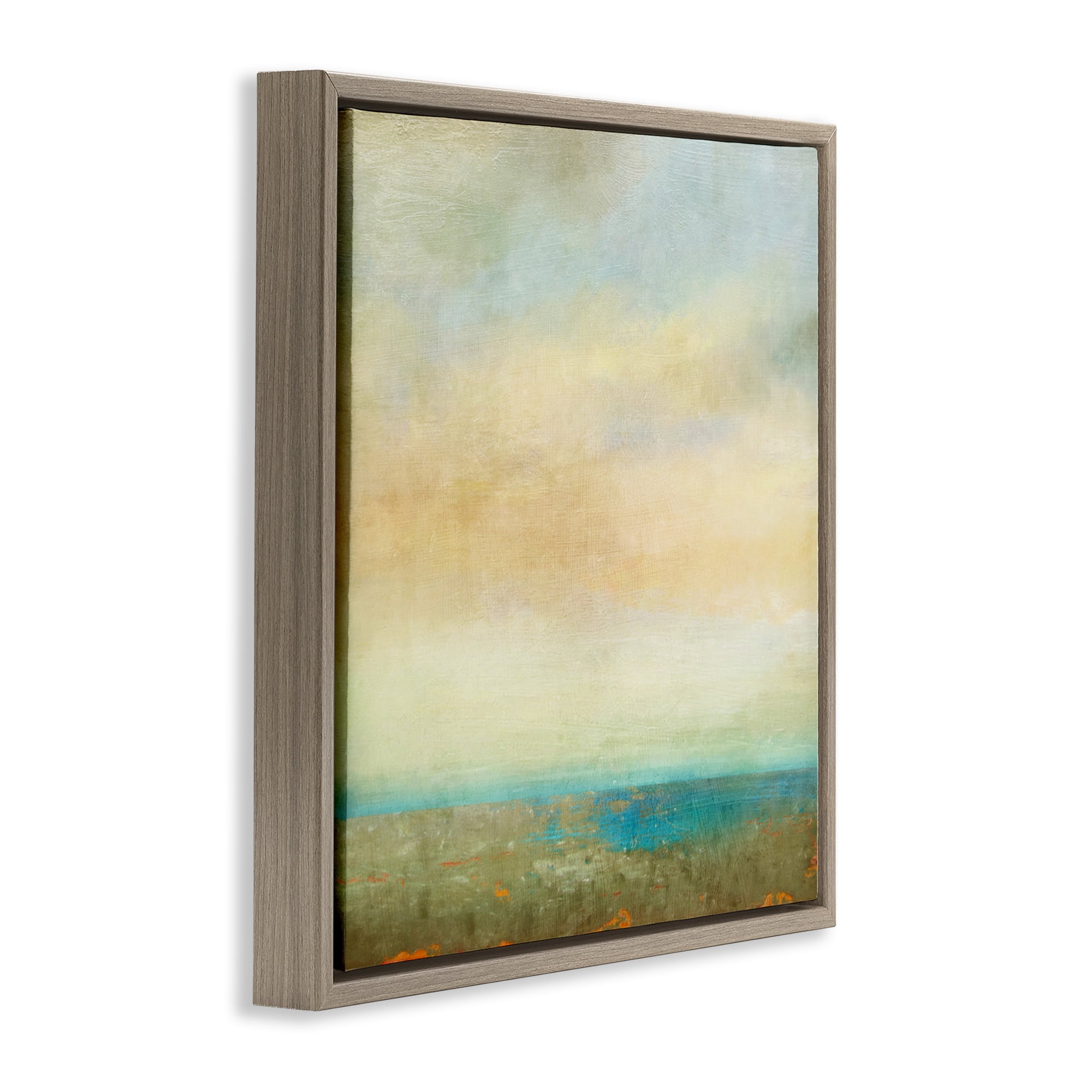 Stupell Industries Abstract Sunlit landscape Landscape Painting Brown Floater Framed Canvas Art Print Wall Art, 25 x 25
