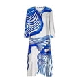 thumbnail image 4 of gbyLJF Cocktail Dress for Women Plus Causal Dress Business Casual Summer Dress Printed Dress Blue 4XL, 4 of 5