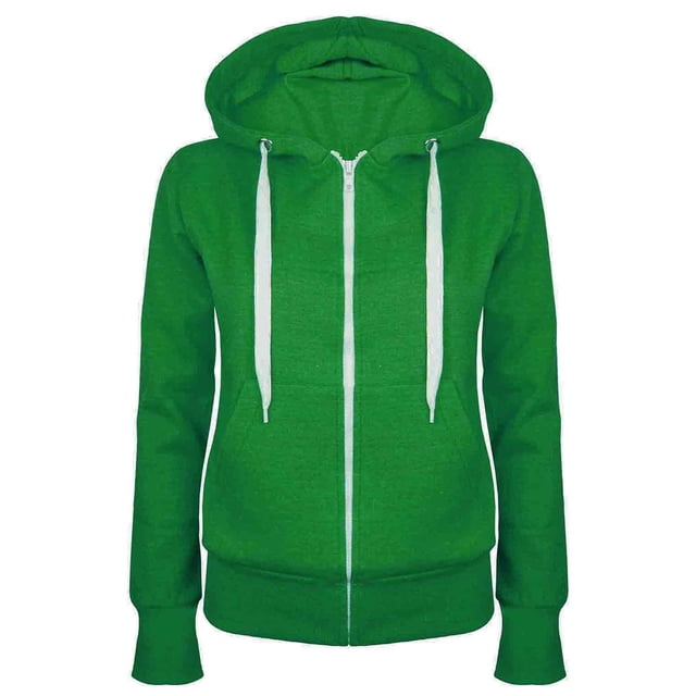 WRKEKC Veste à Capuche Zippée Ajustée pour Femmes en Polaire Douce à Manches Longues pour Tenue Décontractée Vert TG