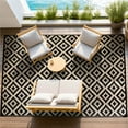 thumbnail image 4 of UNTIMATY 8'×10' Outdoor Rug Waterproof Patio Carpet Outdoor Area Rug Large Plastic Straw Mat for RV Camping Porch Deck Balcony, Black and Brown, 4 of 9