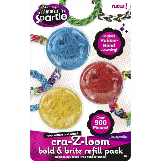 Shimmer n Sparkle CraZLoom Rainbow Bright Band Refill, 900 latex free