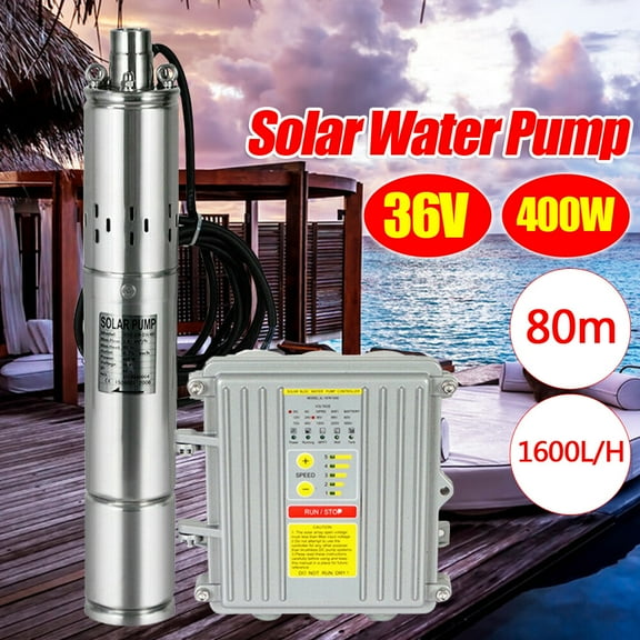 3inch DC 36V 400W Solar Submersible Water Pump Deep Well Pump w/ MPPT Controller