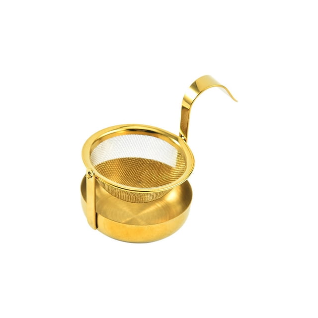 Colador de té Inteprter giratorio filtro de malla fina dorado y plateado infusor de café