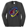 thumbnail image 2 of Wild Bobby, Colorful Sneakers Chucks Streetwear Mens Long Sleeve Shirt, Charcoal, 3XL, 2 of 3