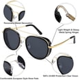 thumbnail image 4 of Nuevas gafas de sol punk de montura ancha redonda de alta gama para mujeres europeas y americanas para hombres (negro), 4 of 5