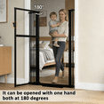 thumbnail image 2 of 59" Extra Tall Clear Pet Gate, 29"-44" Adjustable Pressure Mounted Dog Cat Barrier Black, 2 of 5