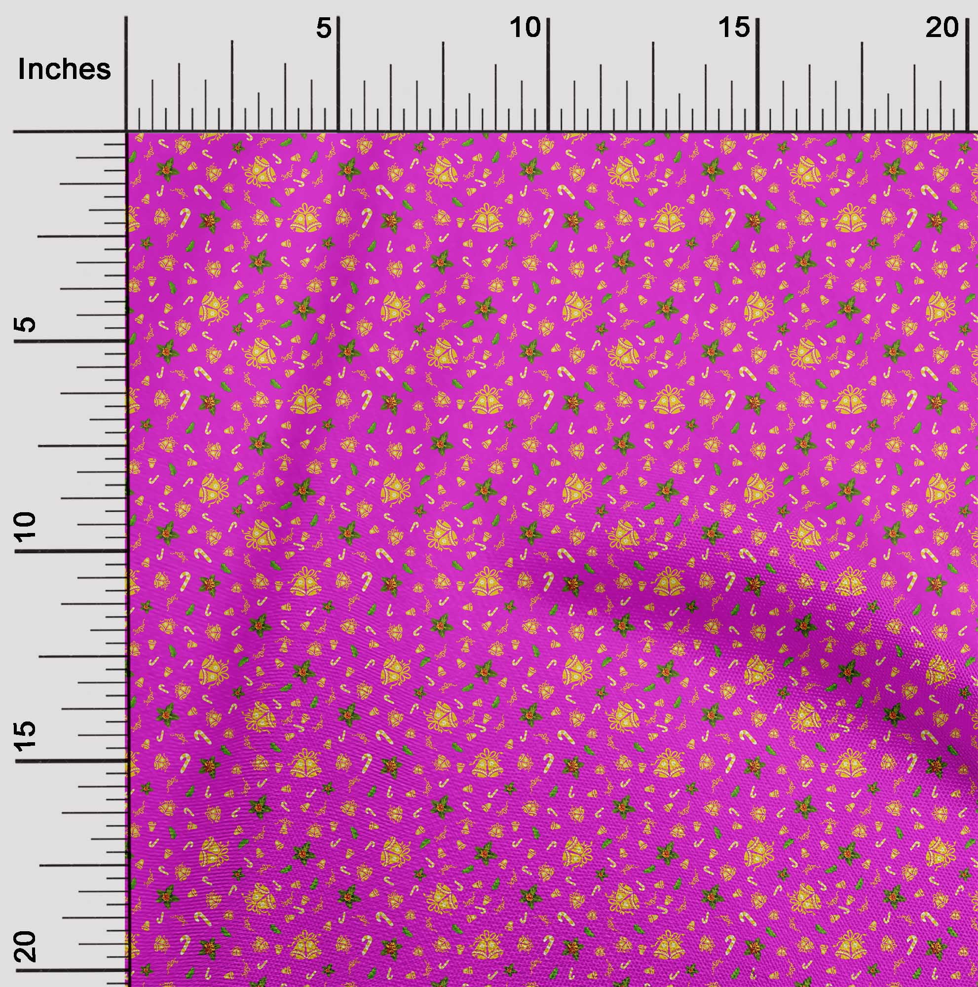 oneOone Rayon Fuschia Pink Fabric Christmas Diy Clothing Quilting Fabric Print Fabric By Yard 56 Inch Wide