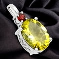 thumbnail image 4 of Green Gold & Garnet 925 Sterling Silver Pendant Jewelry P-1113 AGP1001_A, 4 of 6
