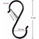thumbnail image 2 of Black Heavy Duty S-Hooks for Hanging, 10-Pack Metal Hooks with Safety Feature, 2 of 4