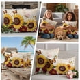 thumbnail image 5 of Sunflower Outdoor Waterproof Pillow Covers, Farmhouse Rose Floral Vintage Butterfly Decorative Square Throw Pillowcase Sofa Cushion Sham for Patio/Couch/Chair, 16"x16" 2 Pack, 5 of 8