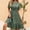 Green, variant on Midi Womens Dresses A Line Short Sleeve Leopard Print Summer Dresses Ruffle Hem Flowy Loose Fit Crew Neck Dresses