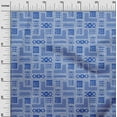 thumbnail image 2 of oneOone Cotton Poplin Blue Fabric Geometric African Craft Projects Decor Fabric Printed By The Yard 42 Inch Wide, 2 of 4