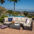thumbnail image 1 of Christopher Knight Home  Newton Outdoor 5-piece Wicker Lounge Set, 1 of 7