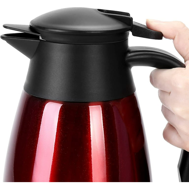 Coffee carafe & Tea carafe in one. 68oz 12hr heat retention ideal for  coffee carafes for keeping hot, 24hr cold retention. Thermal Stainless  Steel