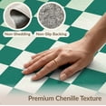 thumbnail image 6 of ODIKA 3'x5' Washable Accent Rug Pet Friendly, Non-Shedding Mat Fuzzy Transitional Funky Sage Gradient Symmetrical Checkered for Bedside, Nursery Room, 6 of 7