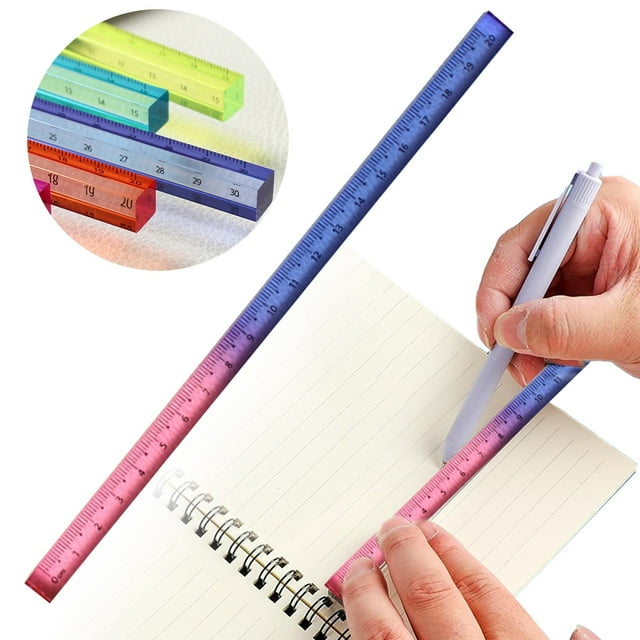 Cqxid Règle de Mesure à Moins de 5$ Règle Colorée Claire Règle Droite Cube Acrylique 6 Pouces Ensemble de Règles Transparentes Dégradées Outil de Mesure Léger pour Étudiants Adultes École Classe