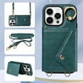 thumbnail image 3 of ELEHOLD for iPhone XS Max Crossbody Wallet Case with Card Slots Pockets Magnetic Button Rotating Ring Holder Stand Shoulder Strap Case for Women Girls for iPhone XS Max,green, 3 of 9