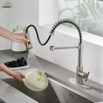 thumbnail image 3 of CASAINC Single Handle Kitchen Faucet with Pull Down Sprayer, Deck Mounted, Brushed Nickel, 3 of 4