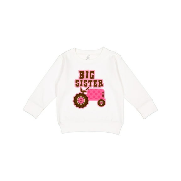 Inktastic Pink Tractor Big Sister Toddler Sweatshirt
