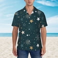 thumbnail image 4 of Lsque Christmas Snowflake pattern Hawaiian Shirt for Men, Unisex Summer Beach Casual Short Sleeve Button Down Shirts-Medium, 4 of 9