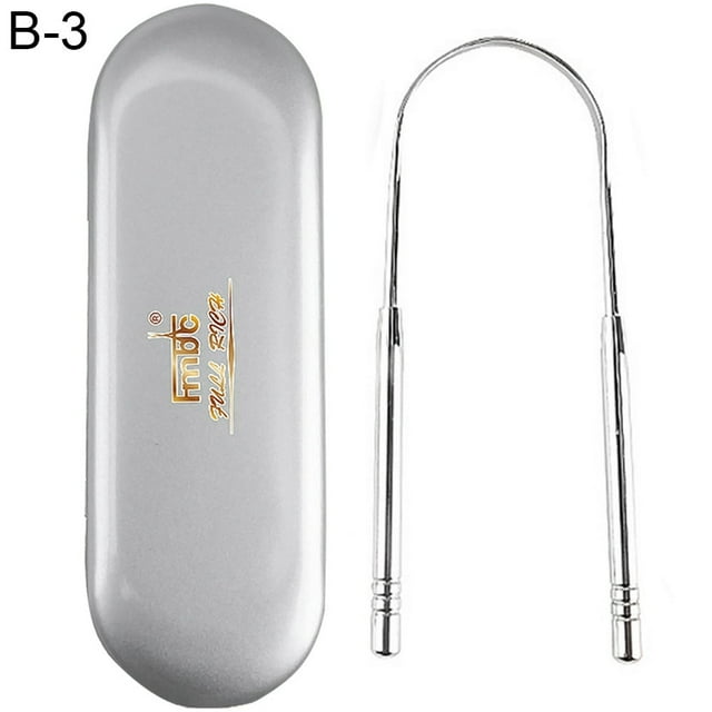 MesaSe Stainless Steel Tongue Scraper Cleaner Fresh Breath Keeper Oral Hygiene with Box