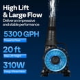 thumbnail image 3 of Bomba de agua VIVOHOME 310W 20 m de elevación 20000L/h para pecera de estanque, 3 of 7