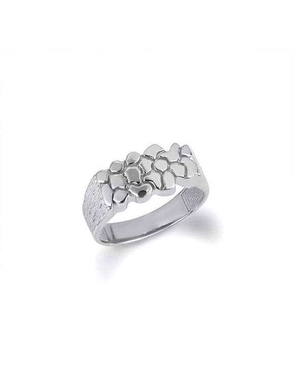 .925 Sterling Silver Men's Nugget Band Ring /Size 12