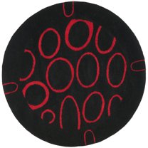 SAFAVIEH Soho Chason Geometric Area Rug, Black/Red, 6' x 6' Round
