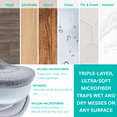 thumbnail image 3 of True & Tidy Clean Everywhere Spray Mop Kit for Floor Cleaning, Multi-Surface Wet & Dry Mop Kit with Reusable Microfiber Pads, Squeegee, and Refillable Bottle for Hardwood, Laminate & Tile, Gray, 3 of 9