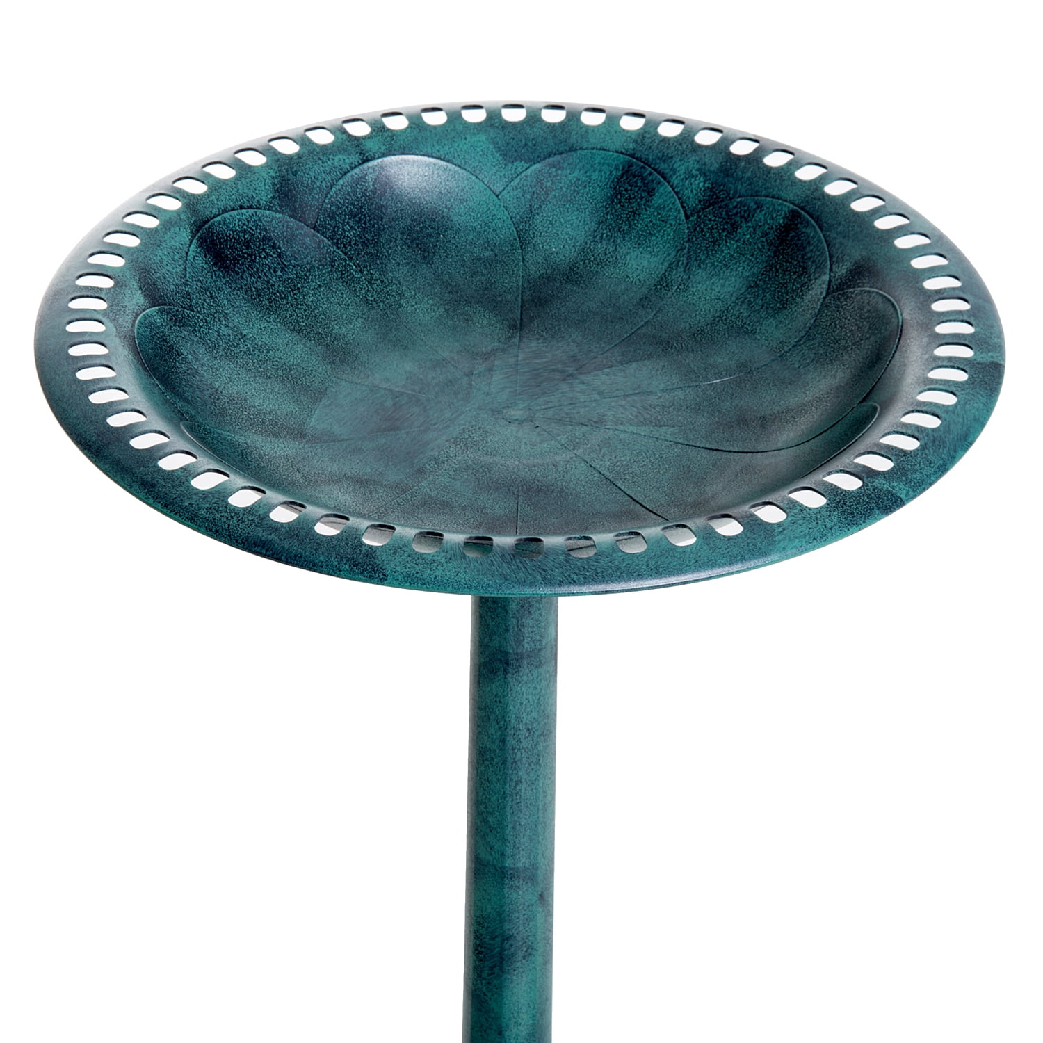 Outsunny 28" Pedestal Bird Bath Bowl Tall Garden Resin Free Standing - Green